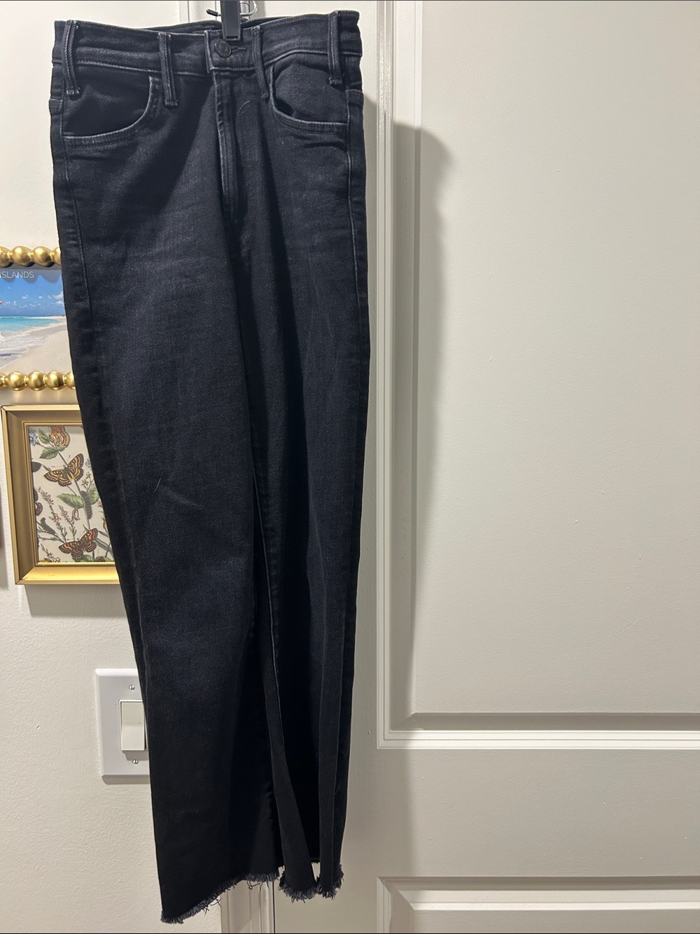 MOTHER Black Straight-Leg Jeans